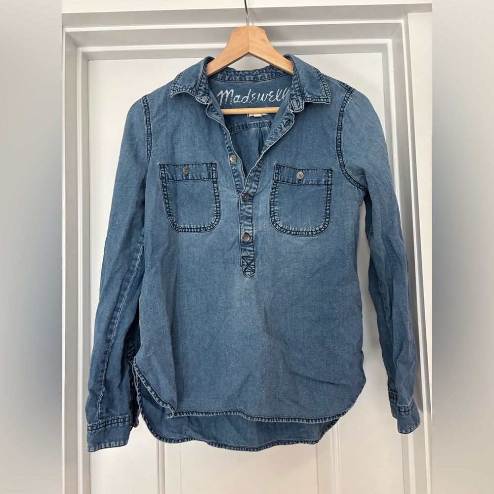SOLD - Madewell Indigo Denim Top